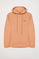 Salmon hoodie with pockets and Polo Club logo