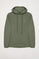 Green hoodie with pockets and Polo Club logo