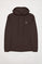 Dark-brown hoodie with pockets and Polo Club logo
