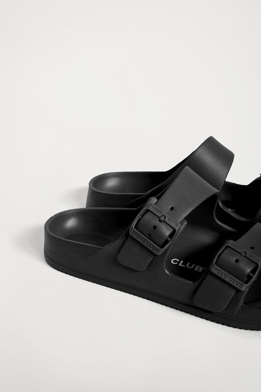 Black bio sandal with buckles for men