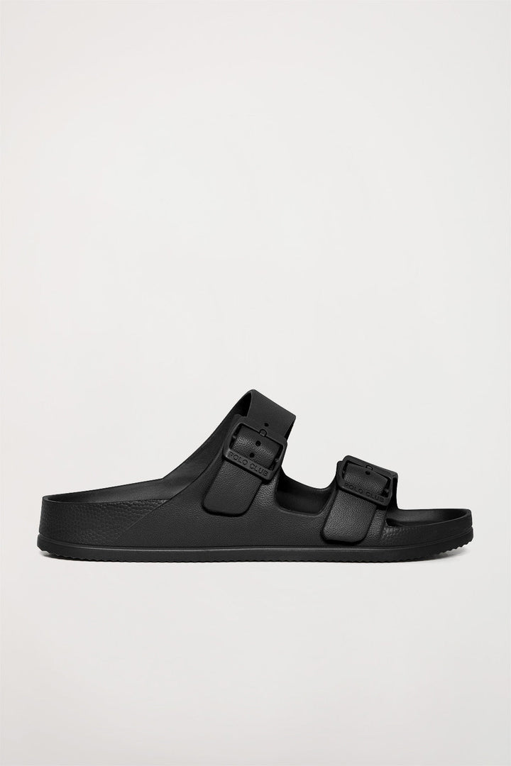 Black bio sandal with buckles for men