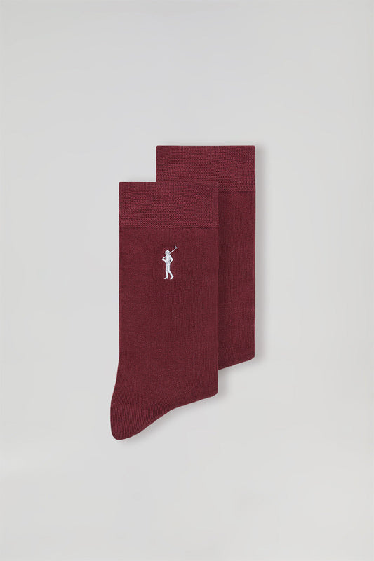 Pack met twee paar donkerrode sokken met Rigby Go-logo