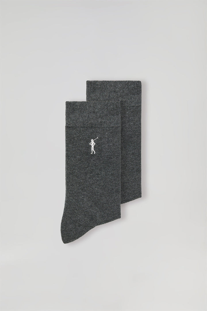 Pack di due paia di calzini grigio scuro con logo Rigby Go