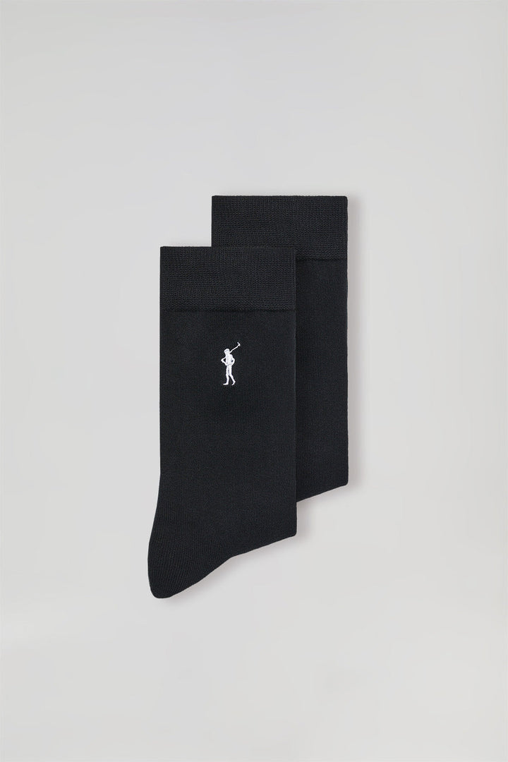 2 Pair pack of black socks with Rigby Go logo