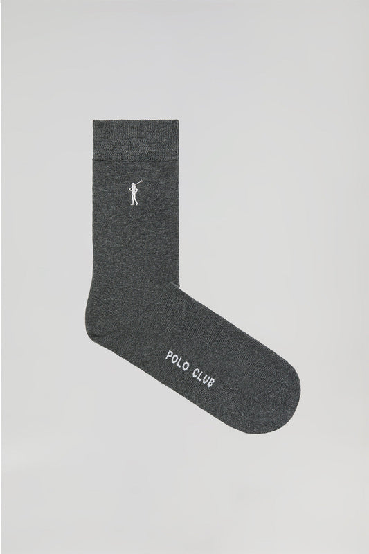 Pack de tres pares de calcetines gris oscuro con logo Rigby Go