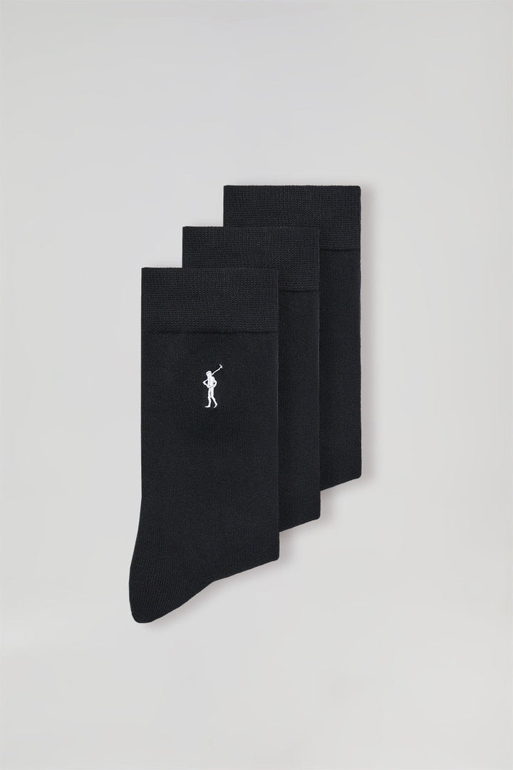 3 Pair pack of black socks with Rigby Go logo