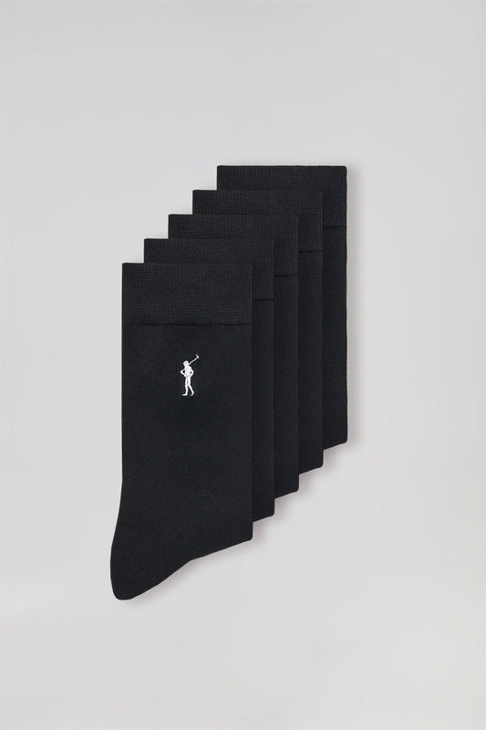 Zestawy pięciu par skarpet w kolorze czarnym z logo Rigby Go