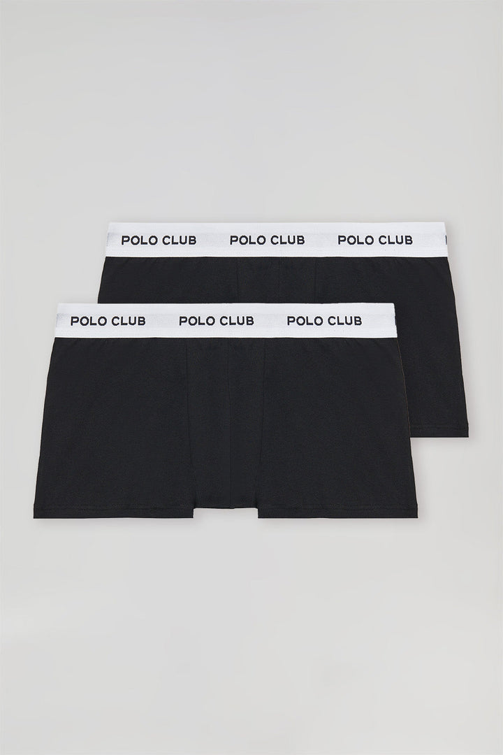 Pack met twee zwarte boxershorts met Polo Club-logo