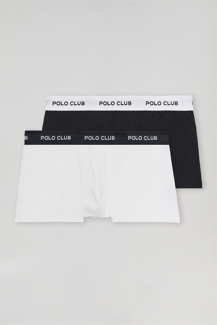 Pack de dos boxers blanco y negro con logotipo Polo Club