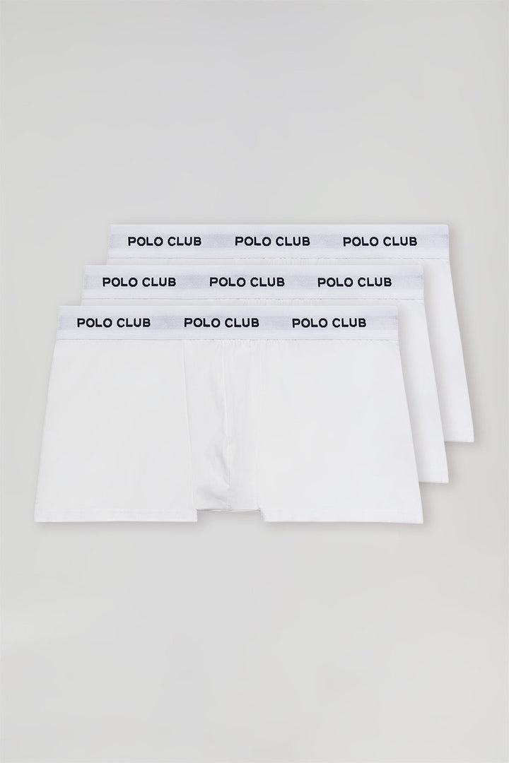 Pack di tre boxer bianchi con logo Polo Club