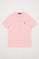 Maglietta basic rosa in cotone con logo Rigby Go