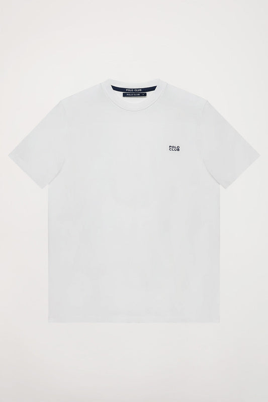 Pack mit drei T-Shirts schwarz, weiß und bordeauxrot mit Rundhalsausschnitt und Logo-Stickerei