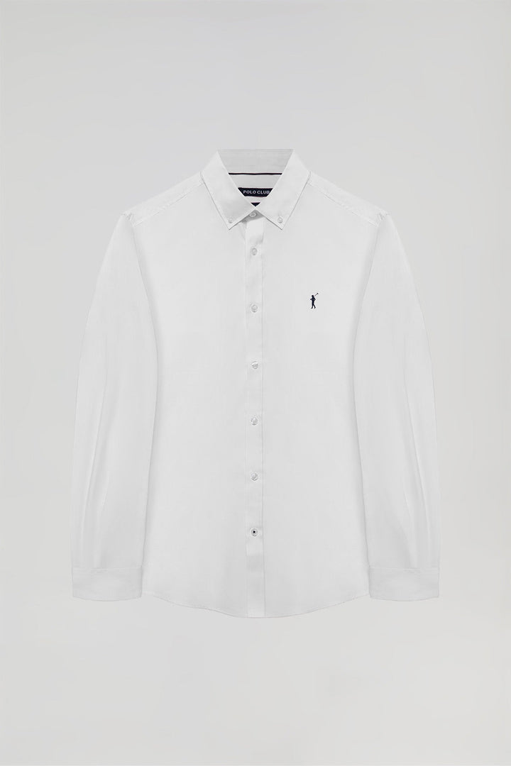 Popelinowa koszula w kolorze białym z logo Rigby Go