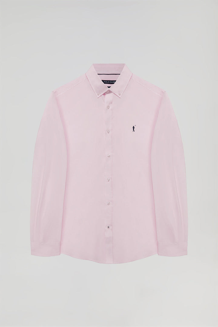 Camisa de popelín rosa con logo Rigby Go