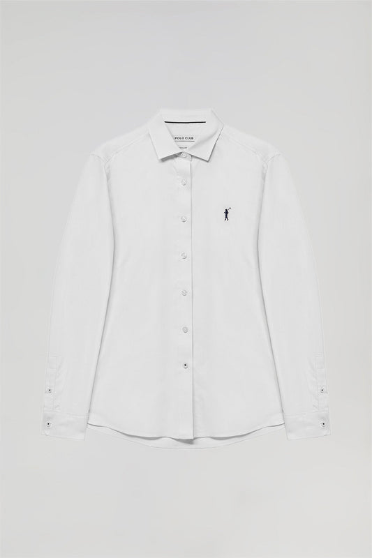 Wit hemd "Oxford" met Rigby Go-logo, regular fit