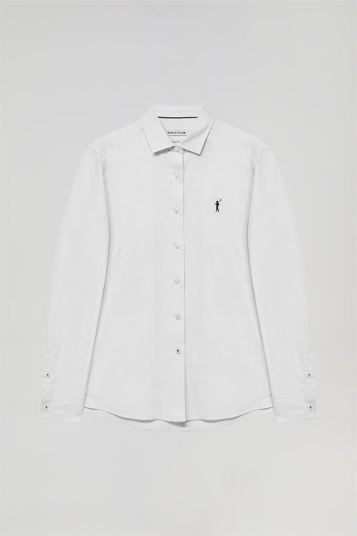 White regular-fit Oxford shirt with Rigby Go logo