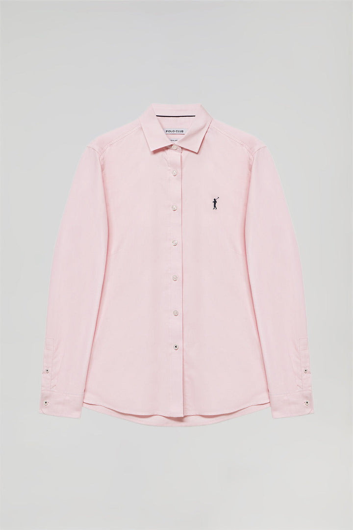 Camisa Oxford Regular fit rosa con logo Rigby Go