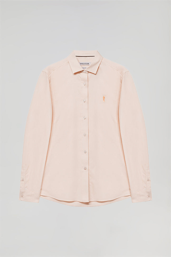 Peach regular-fit Oxford shirt with Rigby Go logo