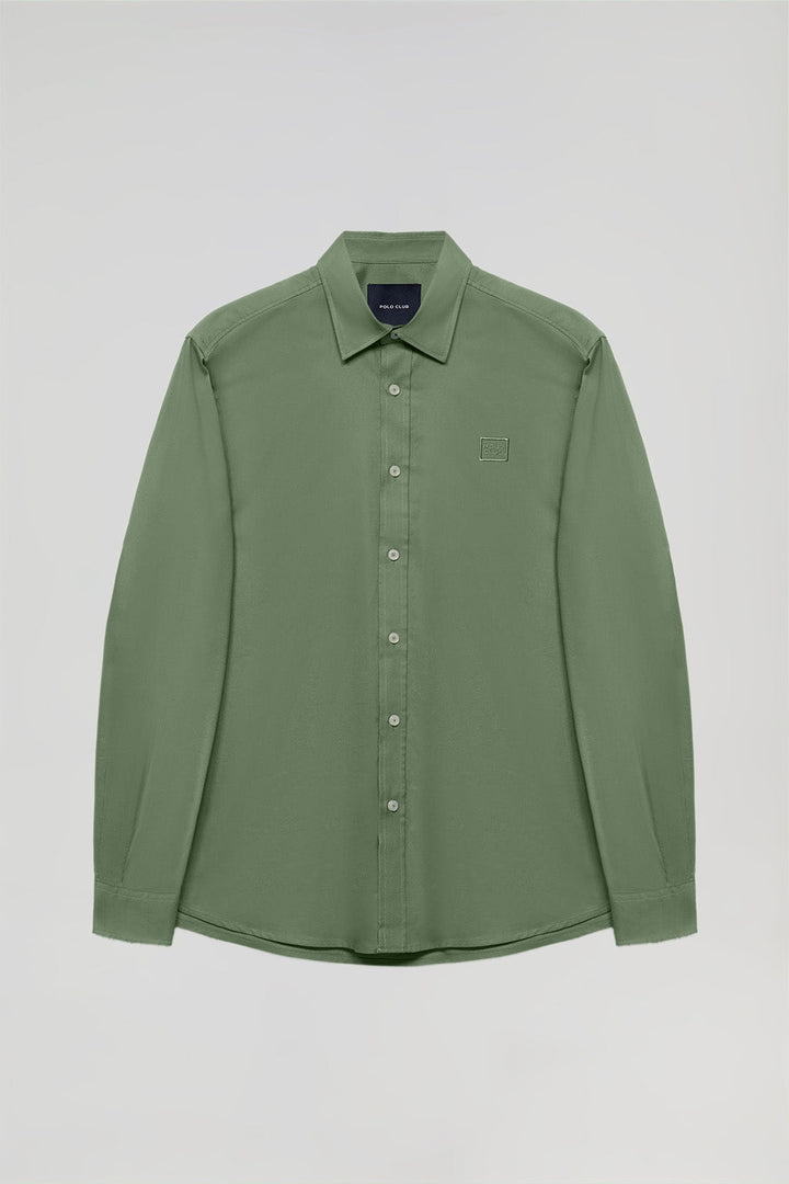 Camisa verde Oxford con logo Polo Club