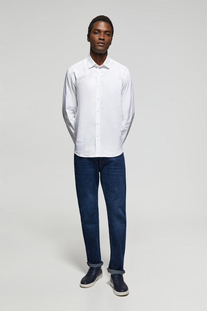 Wit hemd "Oxford" met geborduurd Polo Club-detail
