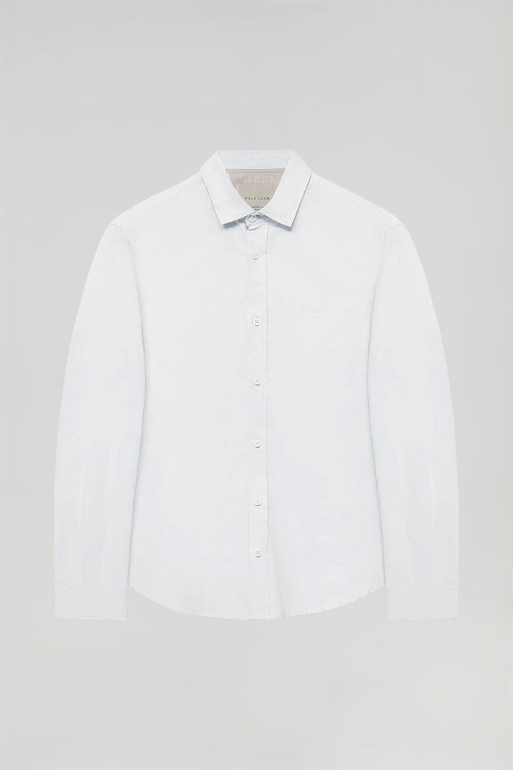 Camicia oxford bianca con particolare ricamato Polo Club