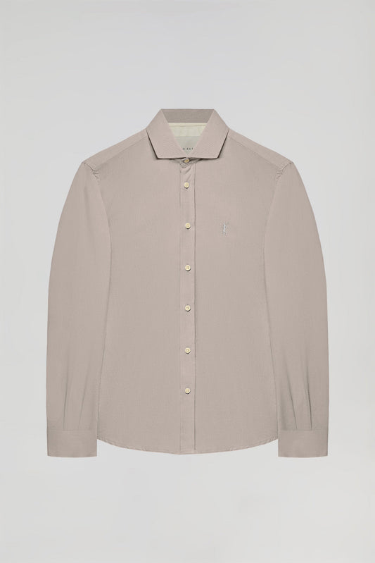 Sandy twill shirt with embroidered Rigby Go logo