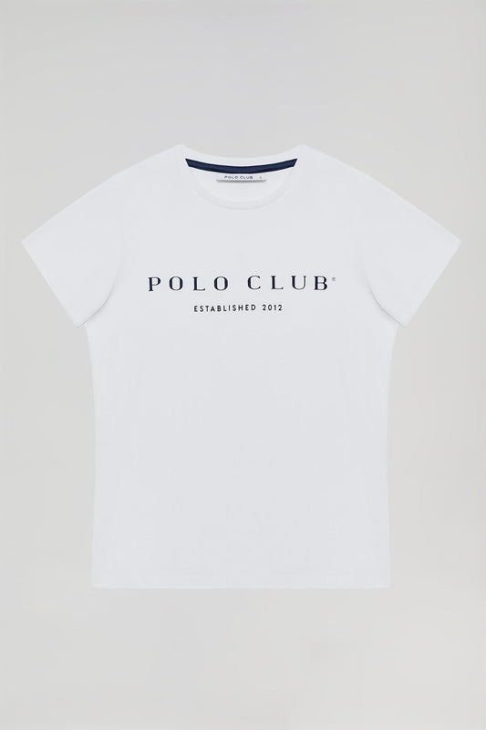 Witte T-shirt met kenmerkende Polo Club-print