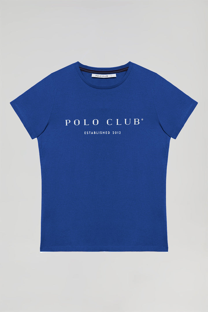 Maglietta blu presidenziale con print iconico Polo Club