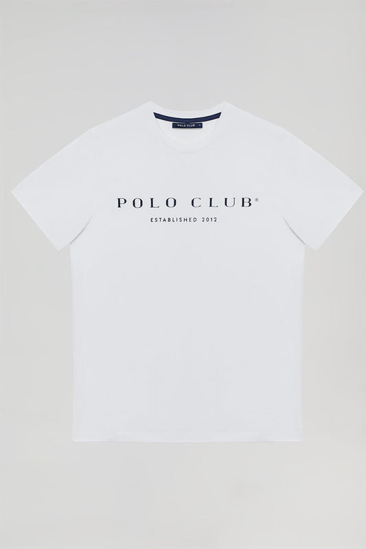 Camiseta básica blanca con print icónico Polo Club