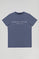 Denim-blue basic T-shirt with Polo Club iconic print