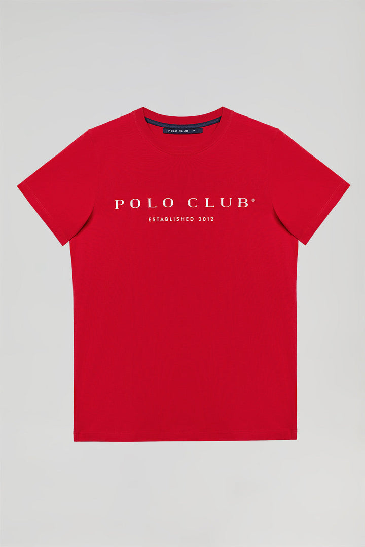 T-shirt basique rouge avec imprimé signature Polo Club