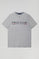 Grey-marl basic T-shirt with chest iconic print