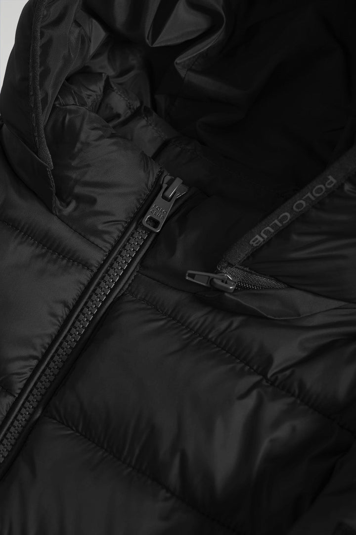 Ultraleichte Jacke Coop für Jungen schwarz mit Polo Club Details