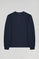 Navy-blue round-neck basic sweatshirt with Rigby Go logo
