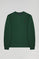 Basic donkergroene sweater met ronde hals en Rigby Go-logo
