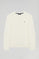 Basic beige sweater met ronde hals en Rigby Go-logo