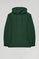 Donkergroene hoodie met zakken en Rigby Go-logo