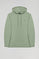 Jadegroene hoodie met zakken en Rigby Go-logo