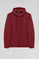 Donkerrode hoodie met rits en Rigby Go-logo