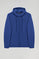 Sweatshirt königsblau mit Kapuze, Reißverschluss und Rigby Go Logo