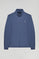 Sweat-shirt zippé à col montant bleu denim à logo Rigby Go