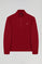 Donkerrode sweater met halve rits en Rigby Go-logo