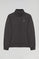 Zwartgrijze sweater met halve rits en Rigby Go-logo