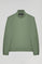 Jade-green half-zip sweatshirt with Rigby Go logo
