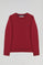 Basic donkerrode sweater met ronde hals en Rigby Go-logo