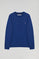 Royal-blue round-neck basic sweatshirt with Rigby Go logo