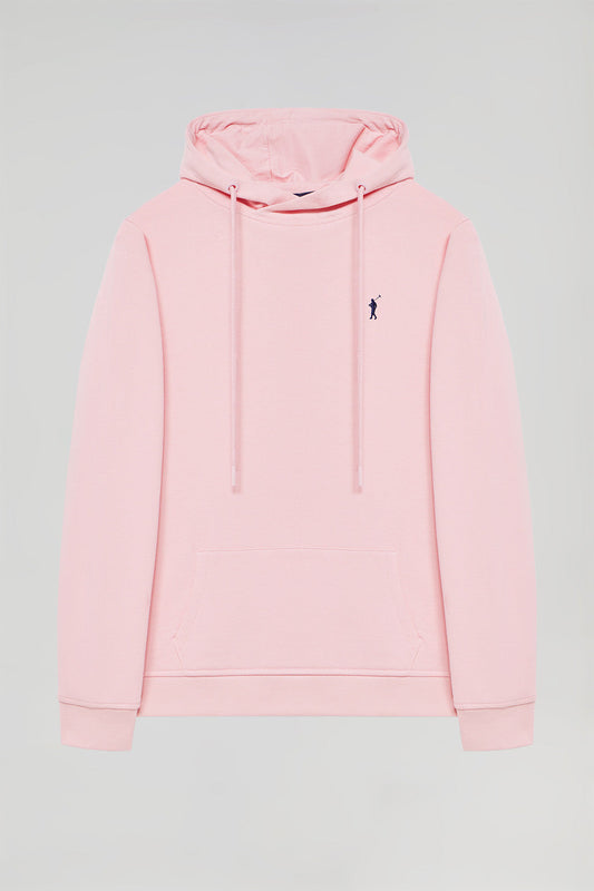 Roze hoodie met zakken en Rigby Go-logo