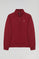 Donkerrode sweater met halve rits en Rigby Go-logo