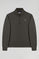 Zwartgrijze sweater met halve rits en Rigby Go-logo