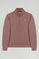 Taupe-pink half-zip sweatshirt Taupe with Rigby Go logo